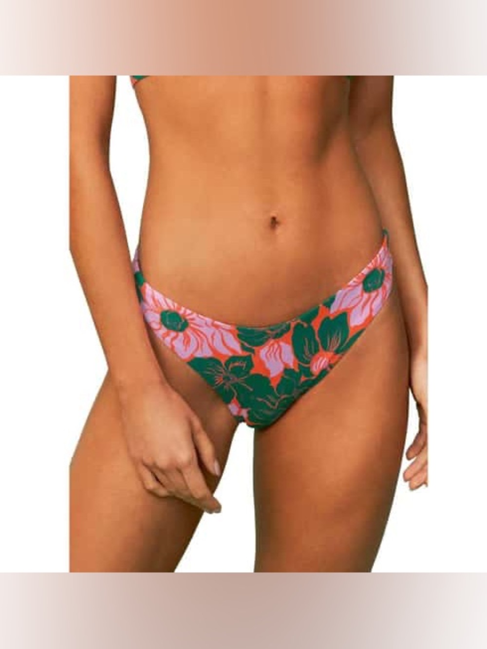 Maaji Women's Floral Stamp Flirt Thin Side Bikini Bottoms swim large NWT